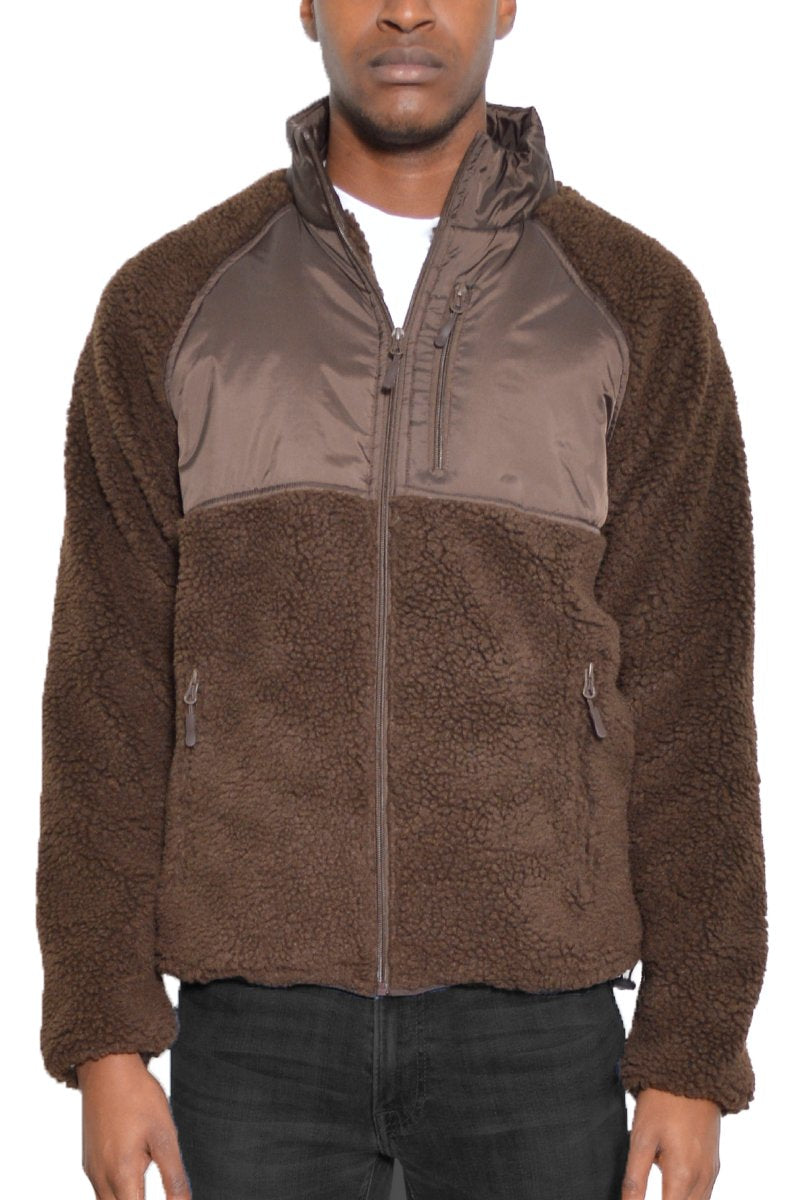 SHERPA CUT OUT FLEECE JACKET