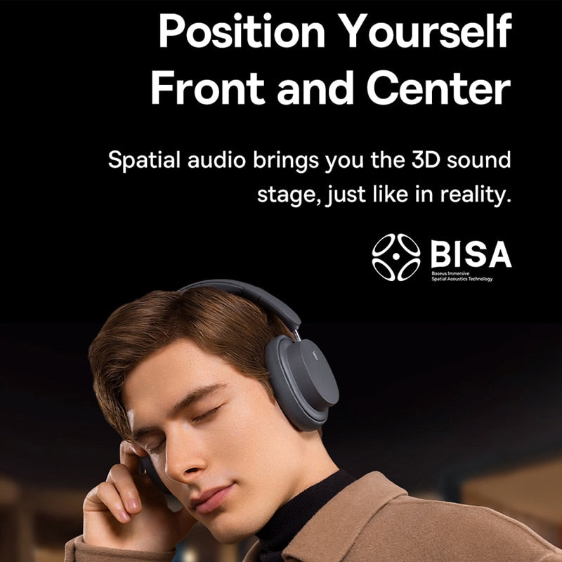 Baseus Bowie D05 Wireless Headphone Bluetooth 5.3 Earphone HIFI Level Headset 40mm Driver Foldable Over Ear Headphone 70H Time