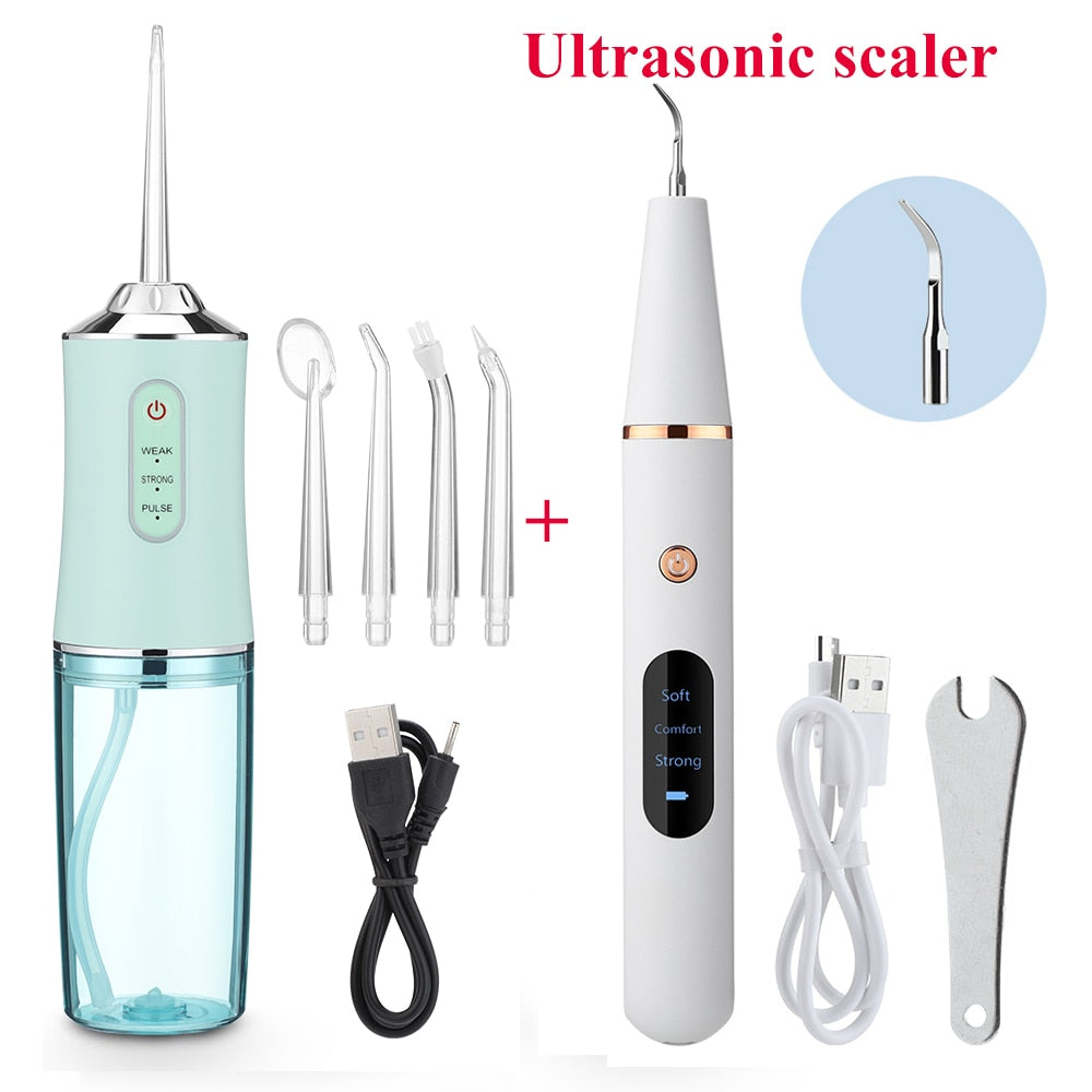 LISM Portable Oral Irrigator Water Flosser Dental Water Jet Tools Pick Cleaning Teeth 350ML 5 Nozzles Mouth Washing MachineFloss