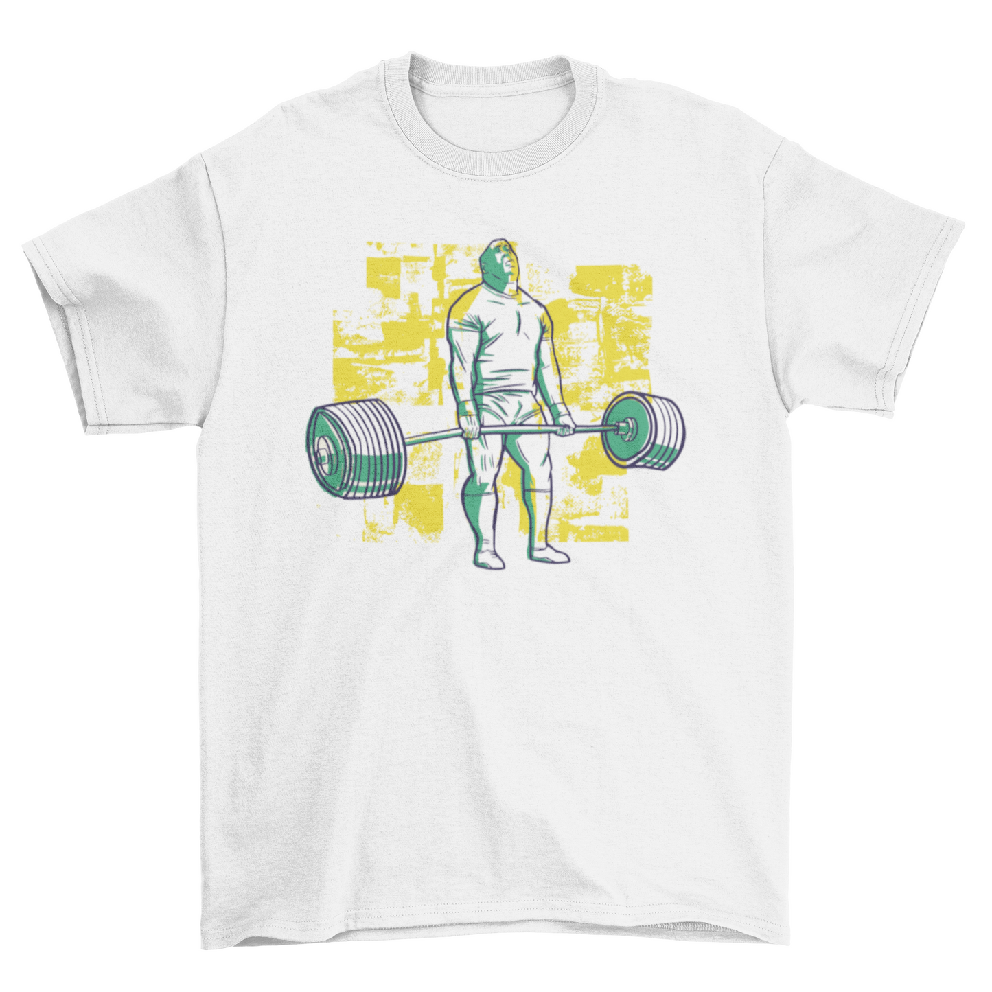 Bodybuilder deadlift heavy barbell fitness gym t-shirt