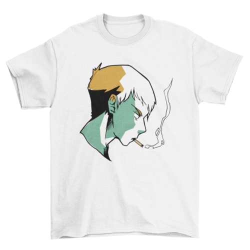 Smoking anime boy t-shirt