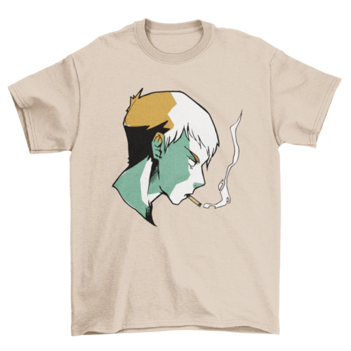 Smoking anime boy t-shirt