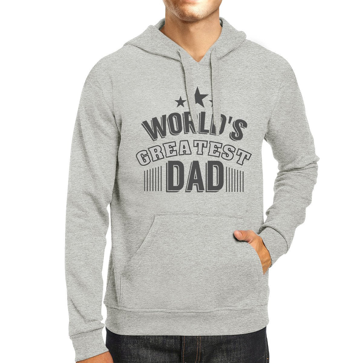 Worlds Greatest Dad Mens Grey Hoodie Fathers Day