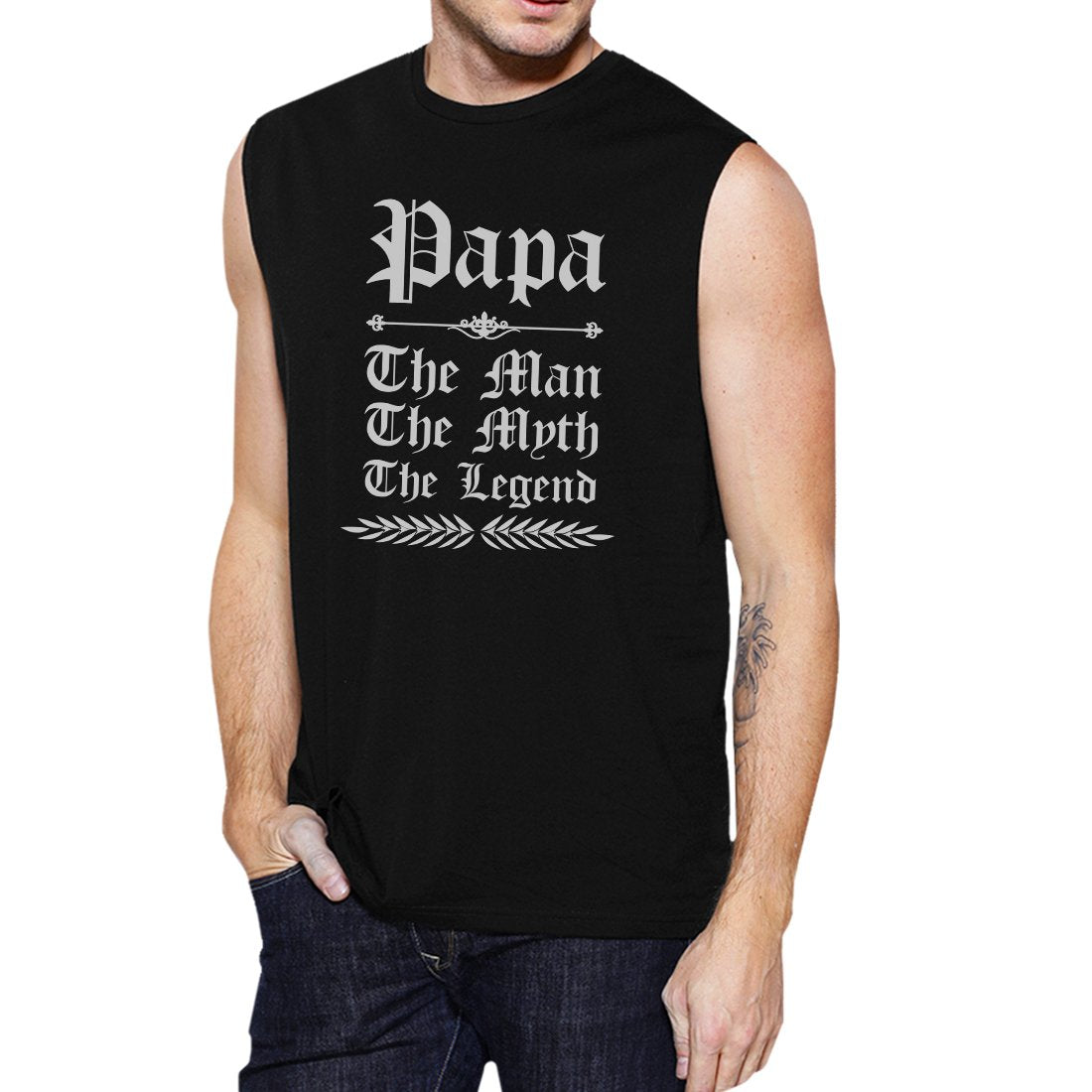 Vintage Gothic Papa Mens Popular Workout Gym