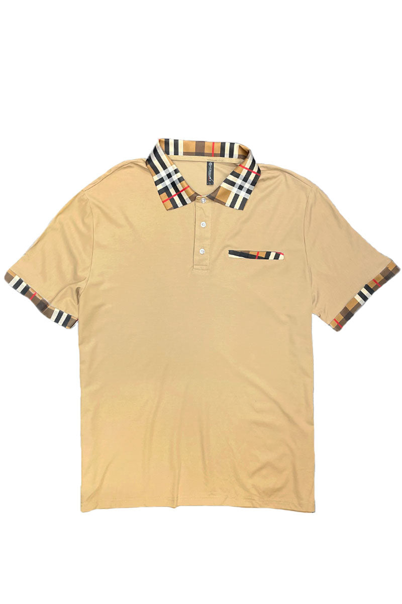 Checkered Detail Polo T-shirt